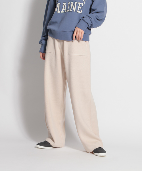 niko and...（ニコアンド）の「ミラノリブワイドパンツ（その他パンツ・レディース・ブラック/ブラウン/オフホワイト・MEDIUM/LARGE）」の2枚目の写真