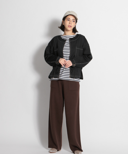 niko and...（ニコアンド）の「ミラノリブワイドパンツ（その他パンツ・レディース・ブラック/ブラウン/オフホワイト・MEDIUM/LARGE）」の8枚目の写真