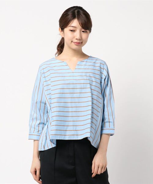ROPE' PICNIC(ロペピクニック)の「マルチストライプブラウス(シャツ/ブラウス・レディース・サックスブルー/ホワイト系その他・40/38)」の2枚目の写真