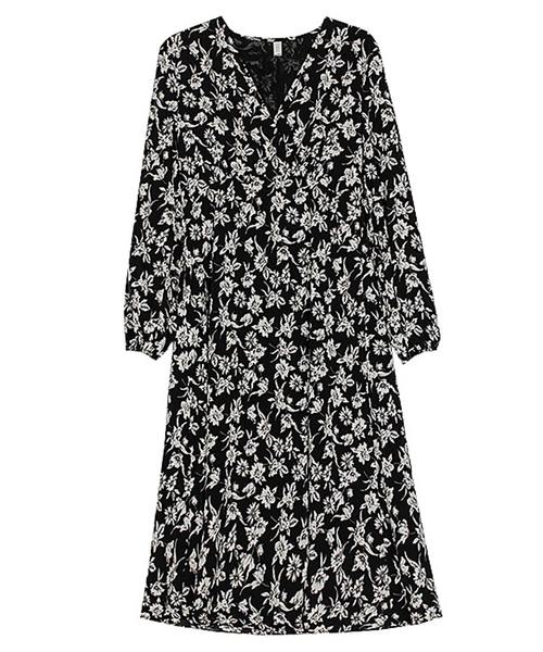OSYAREVO(オシャレボ)の「シックフラワー ブラウスワンピース(ワンピース・レディース・ベージュ系その他/ブラック系その他・FREE)」の7枚目の写真