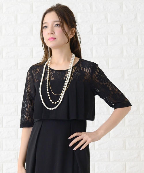 ドレスプリーツケープ付き膝丈ワンピース ドレス ドレス Lace Ladies レースレディース のファッション ドレスプリーツケープ付き膝丈ワンピース ドレス ドレス Lace Ladies レースレディース のファッション