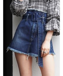 EMODA | 2WAYスーパーハイウエストWラップショートパンツ(デニムパンツ)