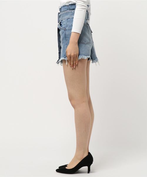 EMODA（エモダ）の「2WAYスーパーハイウエストWラップショートパンツ（デニムパンツ・レディース・インディゴブルー/ブルー・SMALL/MEDIUM）」の3枚目の写真
