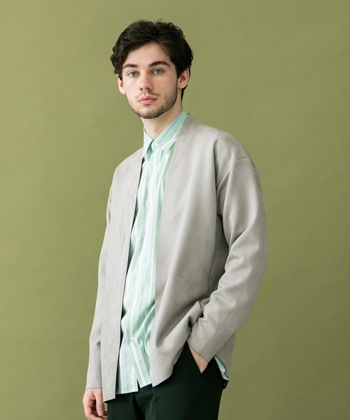 UNITED TOKYO（ユナイテッドトウキョウ）の「ネオスウェードカーディガン（カーディガン/ボレロ・メンズ・ライトグレー/ベージュ/カーキ/ブラック/ピンク/ネイビー/グレイッシュベージュ/グレー・1/2/3）」の14枚目の写真