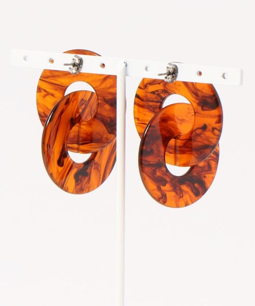 LOWRYS FARM(ローリーズファーム)の「マル2レンピアス 848901(ピアス(両耳用)・レディース・グレー/アイボリー/ブラウン・FREE)」の4枚目の写真