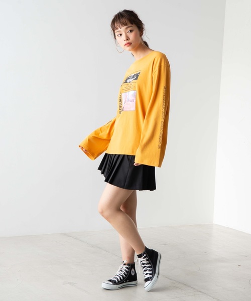 WEGO(ウィゴー)の「WEGO/スリーブロゴフォトロンT(Tシャツ/カットソー・レディース・ホワイト/パープル/オレンジ・FREE)」の13枚目の写真