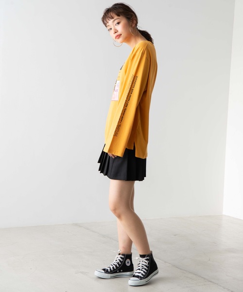 WEGO(ウィゴー)の「WEGO/スリーブロゴフォトロンT(Tシャツ/カットソー・レディース・ホワイト/パープル/オレンジ・FREE)」の12枚目の写真