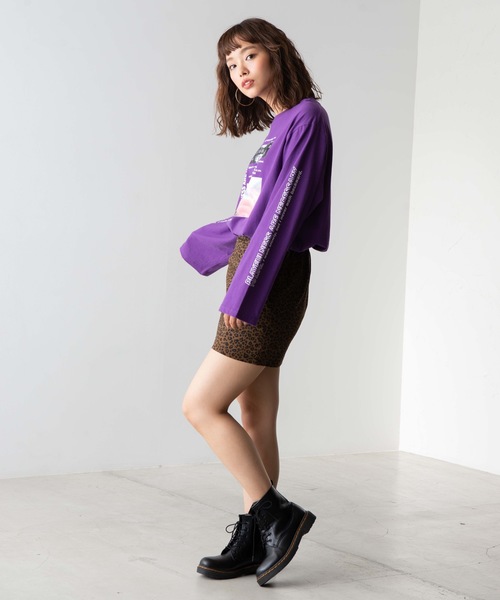 WEGO(ウィゴー)の「WEGO/スリーブロゴフォトロンT(Tシャツ/カットソー・レディース・ホワイト/パープル/オレンジ・FREE)」の15枚目の写真