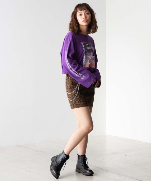 WEGO(ウィゴー)の「WEGO/スリーブロゴフォトロンT(Tシャツ/カットソー・レディース・ホワイト/パープル/オレンジ・FREE)」の10枚目の写真