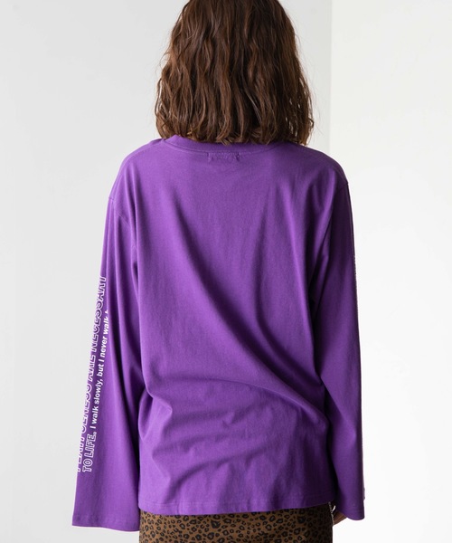 WEGO(ウィゴー)の「WEGO/スリーブロゴフォトロンT(Tシャツ/カットソー・レディース・ホワイト/パープル/オレンジ・FREE)」の14枚目の写真