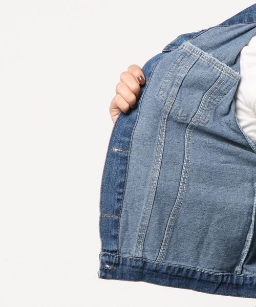 fifth（フィフス）の「コンパクトデニムジャケット（ライダースジャケット・レディース・ブルー・LARGE/MEDIUM）」の8枚目の写真