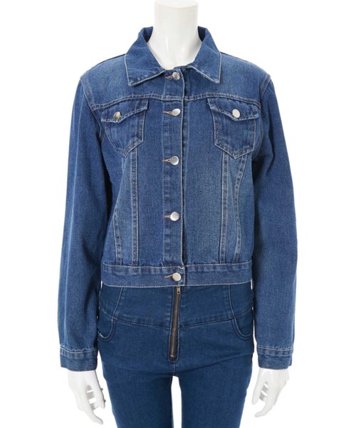 fifth（フィフス）の「コンパクトデニムジャケット（ライダースジャケット・レディース・ブルー・LARGE/MEDIUM）」の11枚目の写真