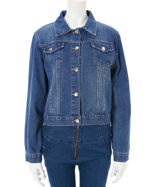 fifth（フィフス）の「コンパクトデニムジャケット（ライダースジャケット・レディース・ブルー・LARGE/MEDIUM）」の3枚目の写真