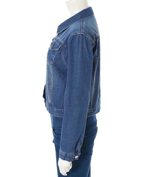 fifth（フィフス）の「コンパクトデニムジャケット（ライダースジャケット・レディース・ブルー・LARGE/MEDIUM）」の4枚目の写真