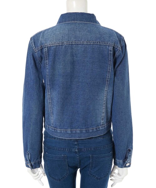 fifth（フィフス）の「コンパクトデニムジャケット（ライダースジャケット・レディース・ブルー・LARGE/MEDIUM）」の5枚目の写真
