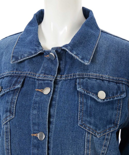 fifth（フィフス）の「コンパクトデニムジャケット（ライダースジャケット・レディース・ブルー・LARGE/MEDIUM）」の6枚目の写真