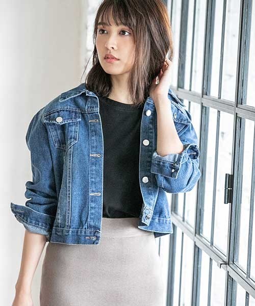 fifth（フィフス）の「コンパクトデニムジャケット（ライダースジャケット・レディース・ブルー・LARGE/MEDIUM）」の12枚目の写真