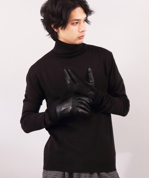 ８(eight)（エイト）の「カシミアタッチ タートルネック ニットセーター（ニット/セーター・メンズ・ブラック/ベージュ/ネイビー/チャコール/ホワイト・LARGE/MEDIUM/X-LARGE）」の3枚目の写真