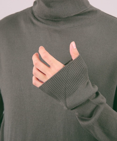 ８(eight)（エイト）の「カシミアタッチ タートルネック ニットセーター（ニット/セーター・メンズ・ブラック/ベージュ/ネイビー/チャコール/ホワイト・LARGE/MEDIUM/X-LARGE）」の17枚目の写真