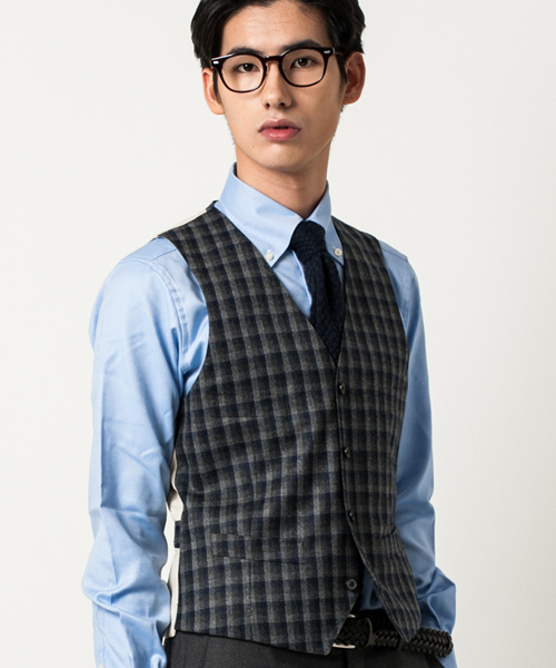 green label relaxing（グリーンレーベルリラクシング）の「★CANONICO CHK ベスト ◆（ベスト・メンズ・ダークグレー/ネイビー・42/48/44/50/46）」の2枚目の写真