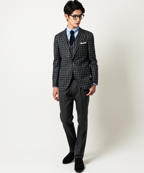 green label relaxing（グリーンレーベルリラクシング）の「★CANONICO CHK ベスト ◆（ベスト・メンズ・ダークグレー/ネイビー・42/48/44/50/46）」の5枚目の写真