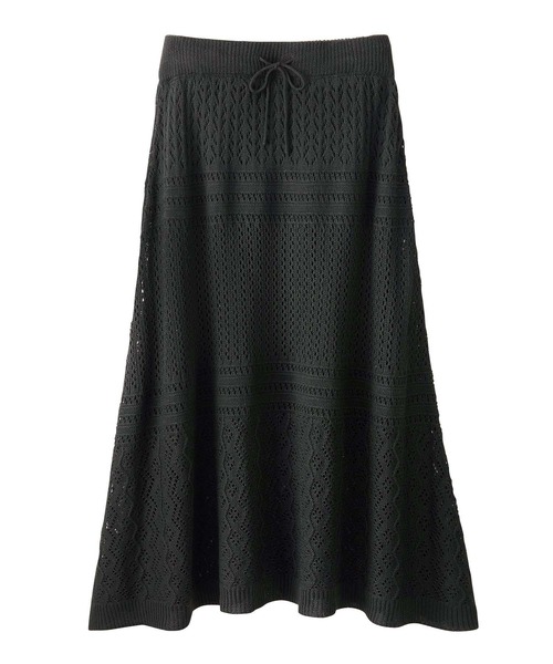 GeeRA(ジーラ)の「透かし編ニットロングスカート(スカート・レディース・ブラック/オレンジ/ベージュ・X-LARGE/LARGE/MEDIUM/SMALL/XX-LARGE)」の4枚目の写真