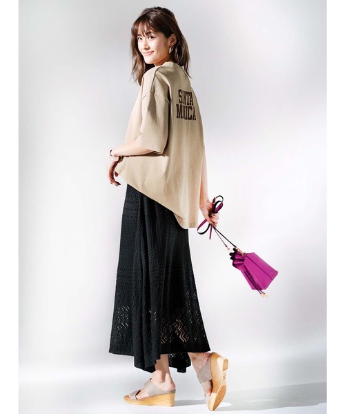 GeeRA(ジーラ)の「透かし編ニットロングスカート(スカート・レディース・ブラック/オレンジ/ベージュ・X-LARGE/LARGE/MEDIUM/SMALL/XX-LARGE)」の9枚目の写真