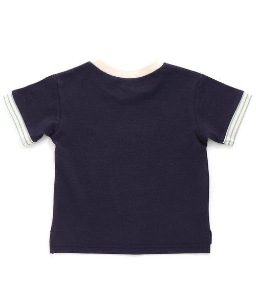 apres les cours（アプレレクール）の「/ラインリブ鹿の子Tシャツ（Tシャツ/カットソー・キッズ・ネイビー/イエロー・80/140/100/120/110/130/90）」の8枚目の写真