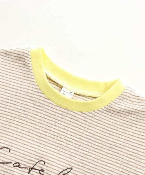 apres les cours（アプレレクール）の「/ラインリブ鹿の子Tシャツ（Tシャツ/カットソー・キッズ・ネイビー/イエロー・80/140/100/120/110/130/90）」の10枚目の写真