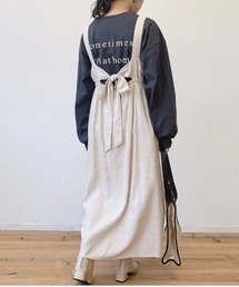 VANNIE U | VANNIE U リネンブレンドバックリボンワンピース(ワンピース)