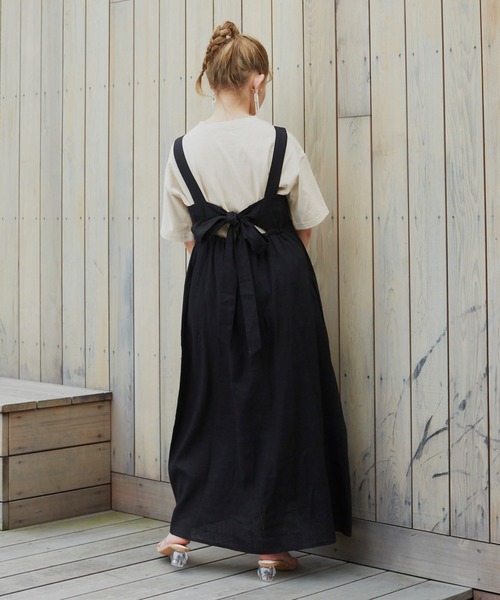 VANNIE U（ヴァニーユー）の「リネンブレンドバックリボンワンピース（ワンピース・レディース・ブラック/モカ/ナチュラル・FREE）」の16枚目の写真