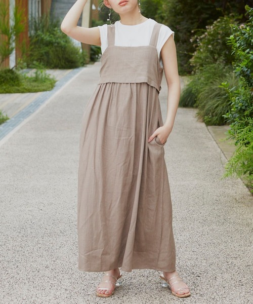 VANNIE U（ヴァニーユー）の「リネンブレンドバックリボンワンピース（ワンピース・レディース・ブラック/モカ/ナチュラル・FREE）」の8枚目の写真