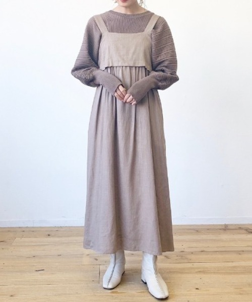 VANNIE U（ヴァニーユー）の「リネンブレンドバックリボンワンピース（ワンピース・レディース・ブラック/モカ/ナチュラル・FREE）」の18枚目の写真