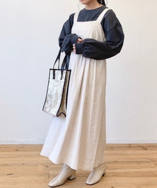 VANNIE U（ヴァニーユー）の「リネンブレンドバックリボンワンピース（ワンピース・レディース・ブラック/モカ/ナチュラル・FREE）」の20枚目の写真