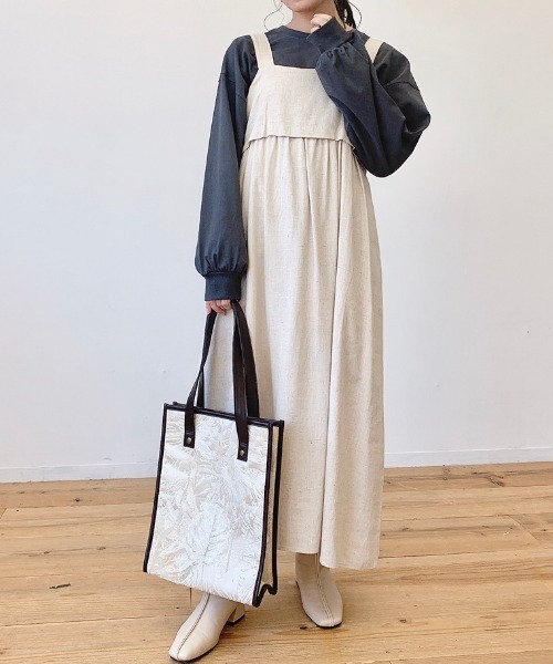 VANNIE U（ヴァニーユー）の「リネンブレンドバックリボンワンピース（ワンピース・レディース・ブラック/モカ/ナチュラル・FREE）」の21枚目の写真