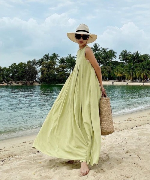 EIMY ISTOIRE（エイミーイストワール）の「タックデザインＩラインワンピース（ワンピース・レディース・アイボリー/ブラック/グリーン/ブラウン・FREE）」の6枚目の写真