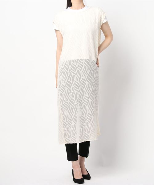 notch.（ノッチ）の「シアージャカード2WAYワンピース（ワンピース・レディース・ブラック/オフホワイト・M）」の4枚目の写真