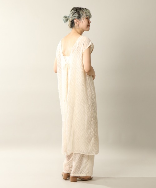 notch.（ノッチ）の「シアージャカード2WAYワンピース（ワンピース・レディース・ブラック/オフホワイト・M）」の6枚目の写真