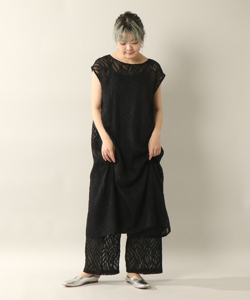 notch.（ノッチ）の「シアージャカード2WAYワンピース（ワンピース・レディース・ブラック/オフホワイト・M）」の7枚目の写真