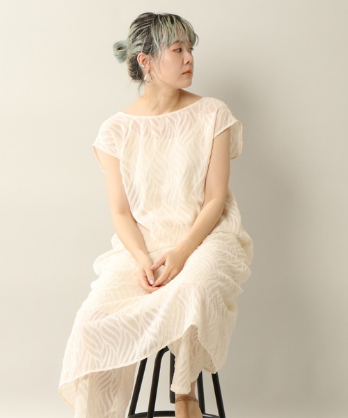 notch.（ノッチ）の「シアージャカード2WAYワンピース（ワンピース・レディース・ブラック/オフホワイト・M）」の21枚目の写真