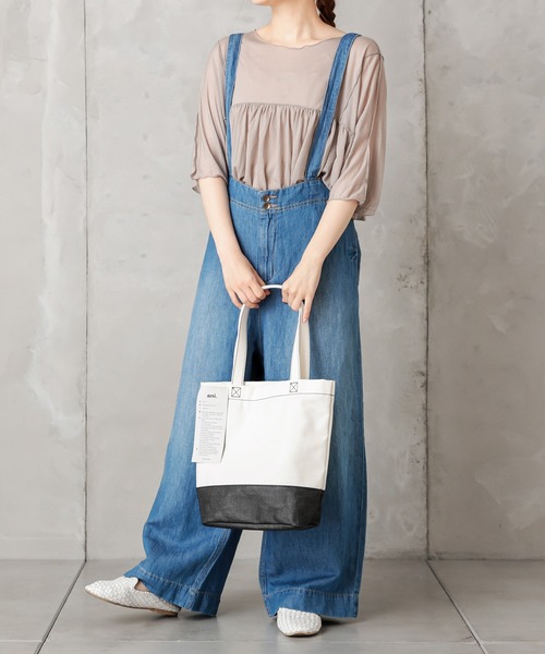 PUAL CE CIN（ピュアルセシン）の「【ani】綿デニムコーティングトート小（トートバッグ・レディース・ホワイト/ブラック/インディゴブルー・FREE）」の8枚目の写真