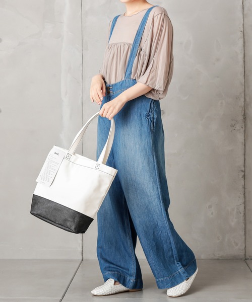 PUAL CE CIN（ピュアルセシン）の「【ani】綿デニムコーティングトート小（トートバッグ・レディース・ホワイト/ブラック/インディゴブルー・FREE）」の10枚目の写真