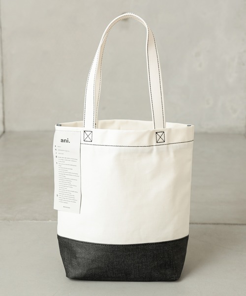 PUAL CE CIN（ピュアルセシン）の「【ani】綿デニムコーティングトート小（トートバッグ・レディース・ホワイト/ブラック/インディゴブルー・FREE）」の17枚目の写真