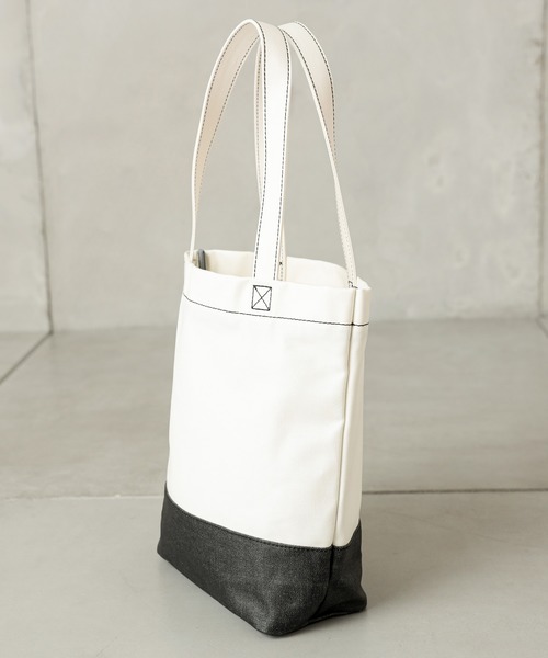 PUAL CE CIN（ピュアルセシン）の「【ani】綿デニムコーティングトート小（トートバッグ・レディース・ホワイト/ブラック/インディゴブルー・FREE）」の9枚目の写真