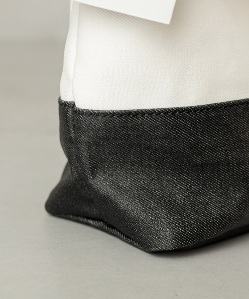 PUAL CE CIN（ピュアルセシン）の「【ani】綿デニムコーティングトート小（トートバッグ・レディース・ホワイト/ブラック/インディゴブルー・FREE）」の13枚目の写真