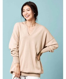 IEDIT たゆんと体を包み込む コットンシルク長め丈ニット