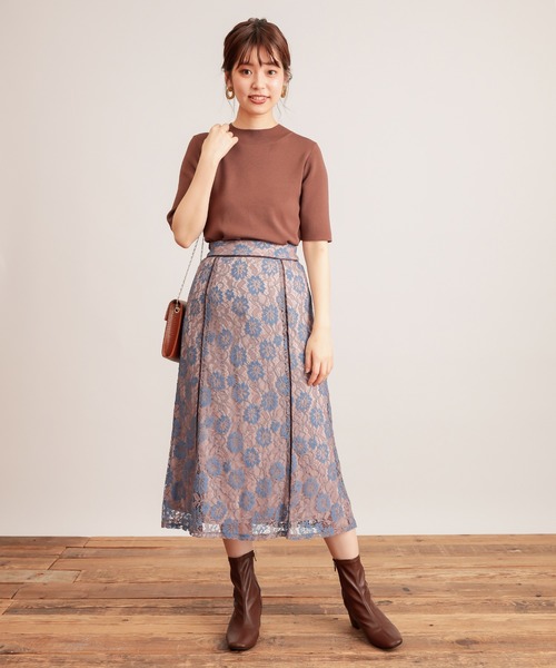 natural couture(ナチュラルクチュール)の「6枚接ぎ配色レーススカート(スカート・レディース・アイボリー/ブラック/ベージュ・FREE)」の14枚目の写真