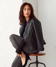 COMME CA ISM | 《フェイクレザー》 ライダースジャケット エコレザー(ライダースジャケット)