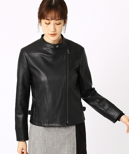 COMME CA ISM（コムサイズム）の「《フェイクレザー》 ライダースジャケット（ライダースジャケット・レディース・ブラック・LARGE/MEDIUM/SMALL）」の6枚目の写真