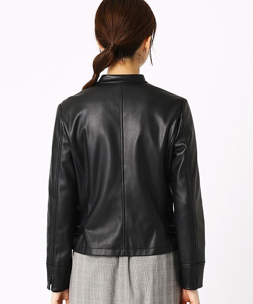 COMME CA ISM（コムサイズム）の「《フェイクレザー》 ライダースジャケット（ライダースジャケット・レディース・ブラック・LARGE/MEDIUM/SMALL）」の8枚目の写真